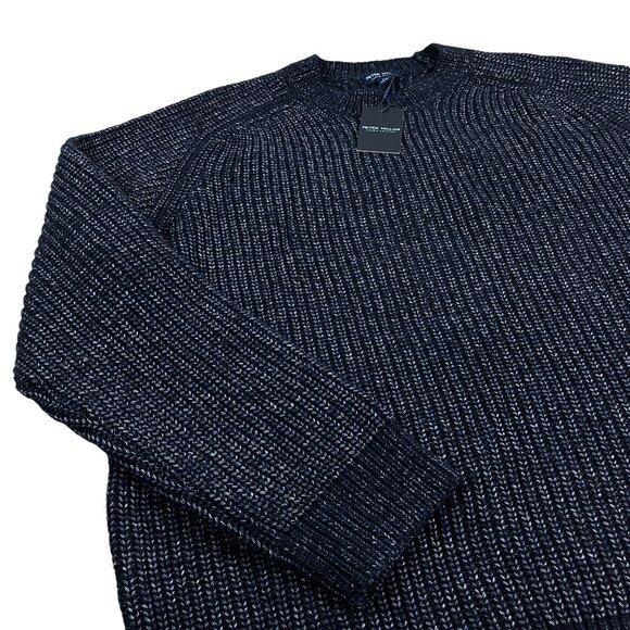 Peter Millar Crown Crewneck Sweater Mens XXL SLIM Wool Blend Heather Navy NWT - Picture 4 of 9